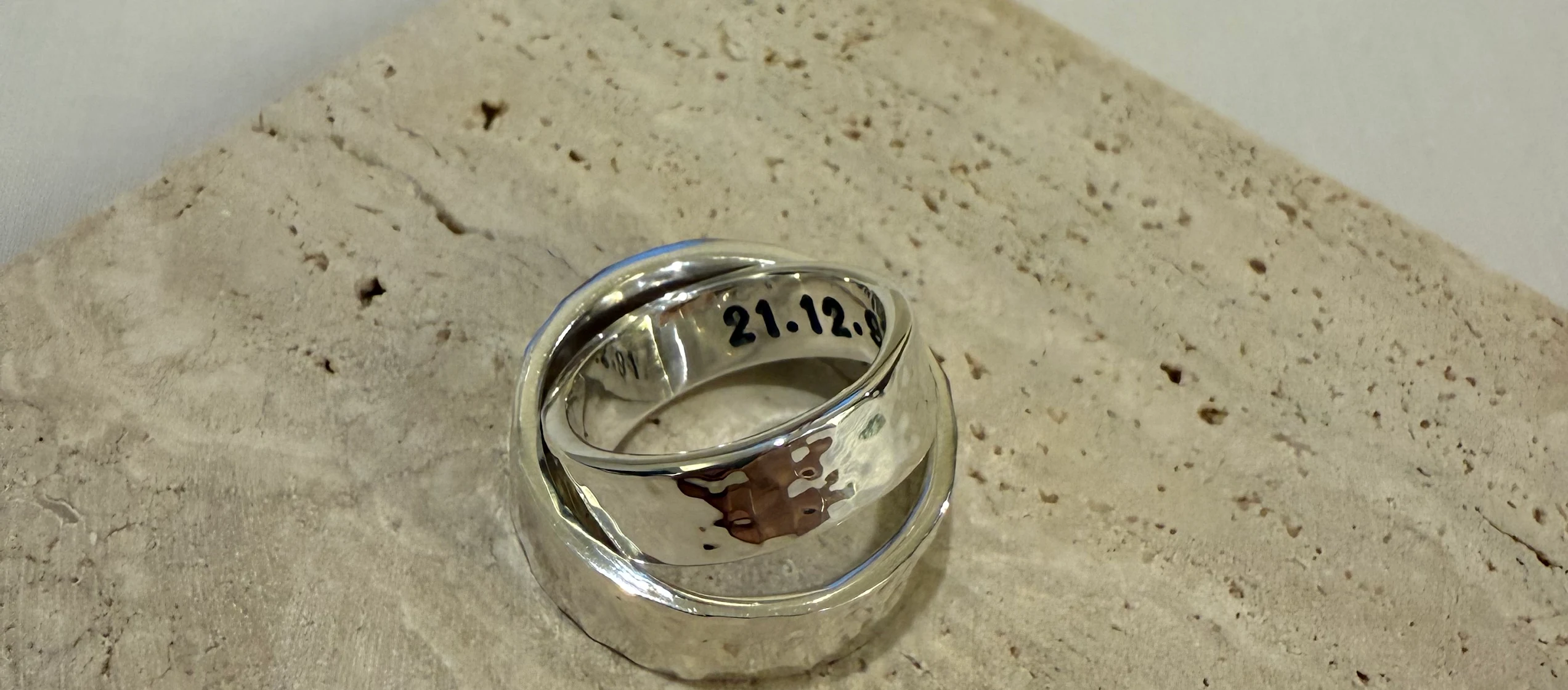 Student polishing silver ring